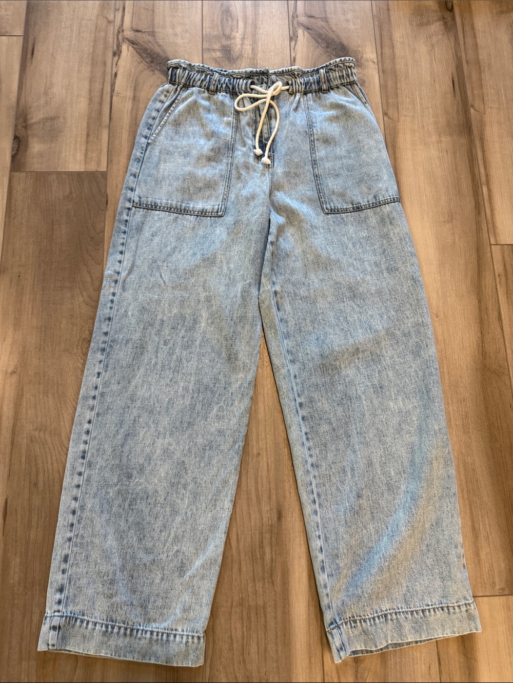 NEW RAILS Ryan Wide Leg Denim Trouser Pants.  Drawstring Waist.  Size M - Picture 4 of 11